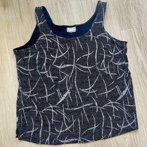 BLACK GLITTERED BLACK WOMEN TANK TOP SIZE XL